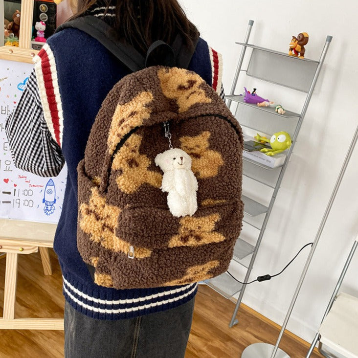Cute Fluffy School Backpack