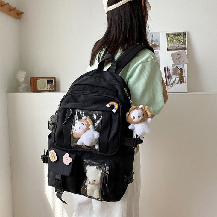 Cute Aesthetic Multi-Pocket Backpack