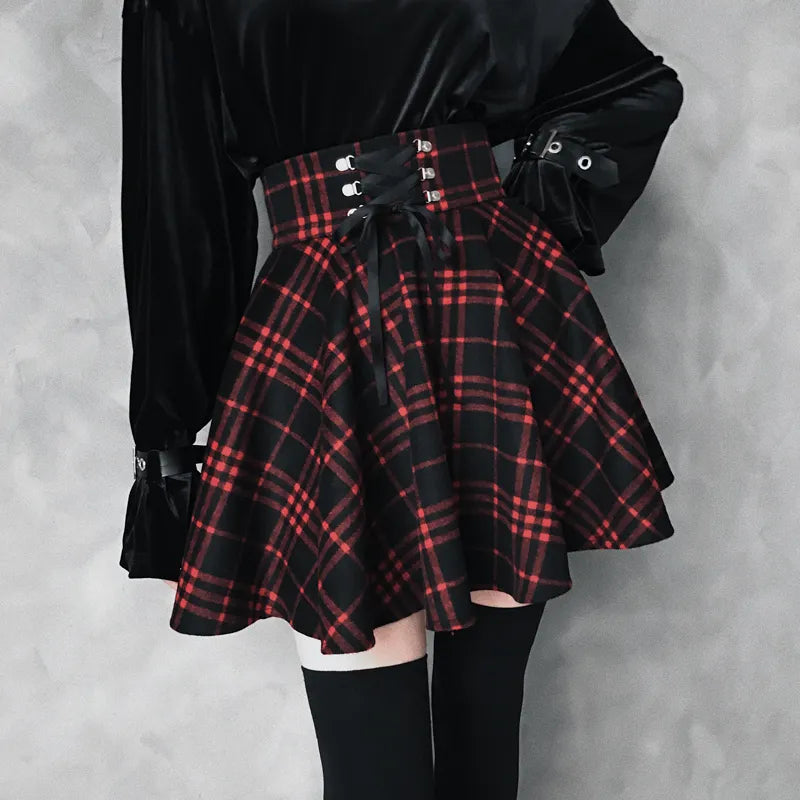 Gothic Lolita Plaid Skirt