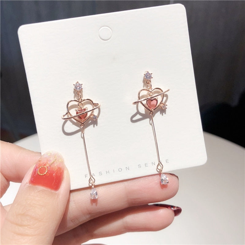 Crystal Heart Earrings