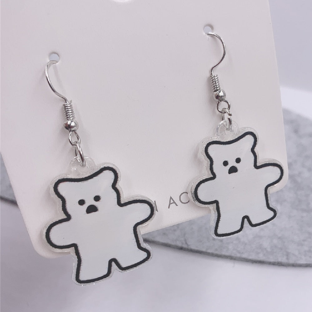 Kawaii Bear Transparent Earrings