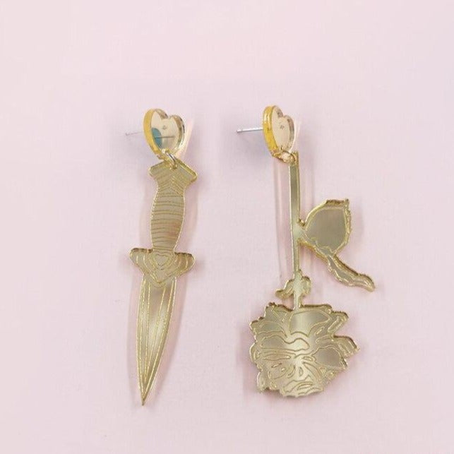 Knife & Rose Earrings