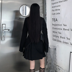 Korean Gothic Outfit Set - Shirt & Skirt