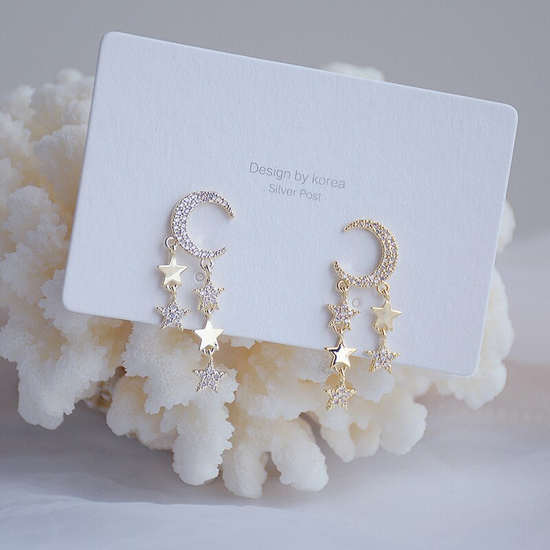 Korean Star & Moon Earrings
