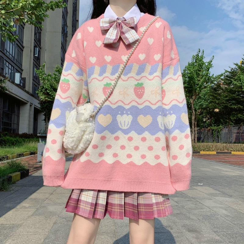 Japanese Kawaii Strawberry Sweater
