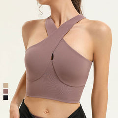 High Impact Cross Straps Women's Push Up Sports Bra