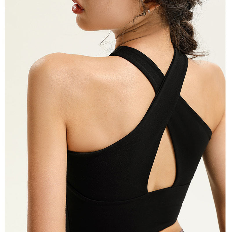 High Impact Cross Straps Women's Push Up Sports Bra