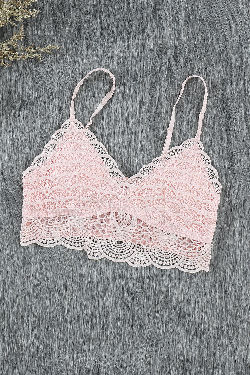 Cute Sunrise to Sunset Pink Crochet Lace Bra