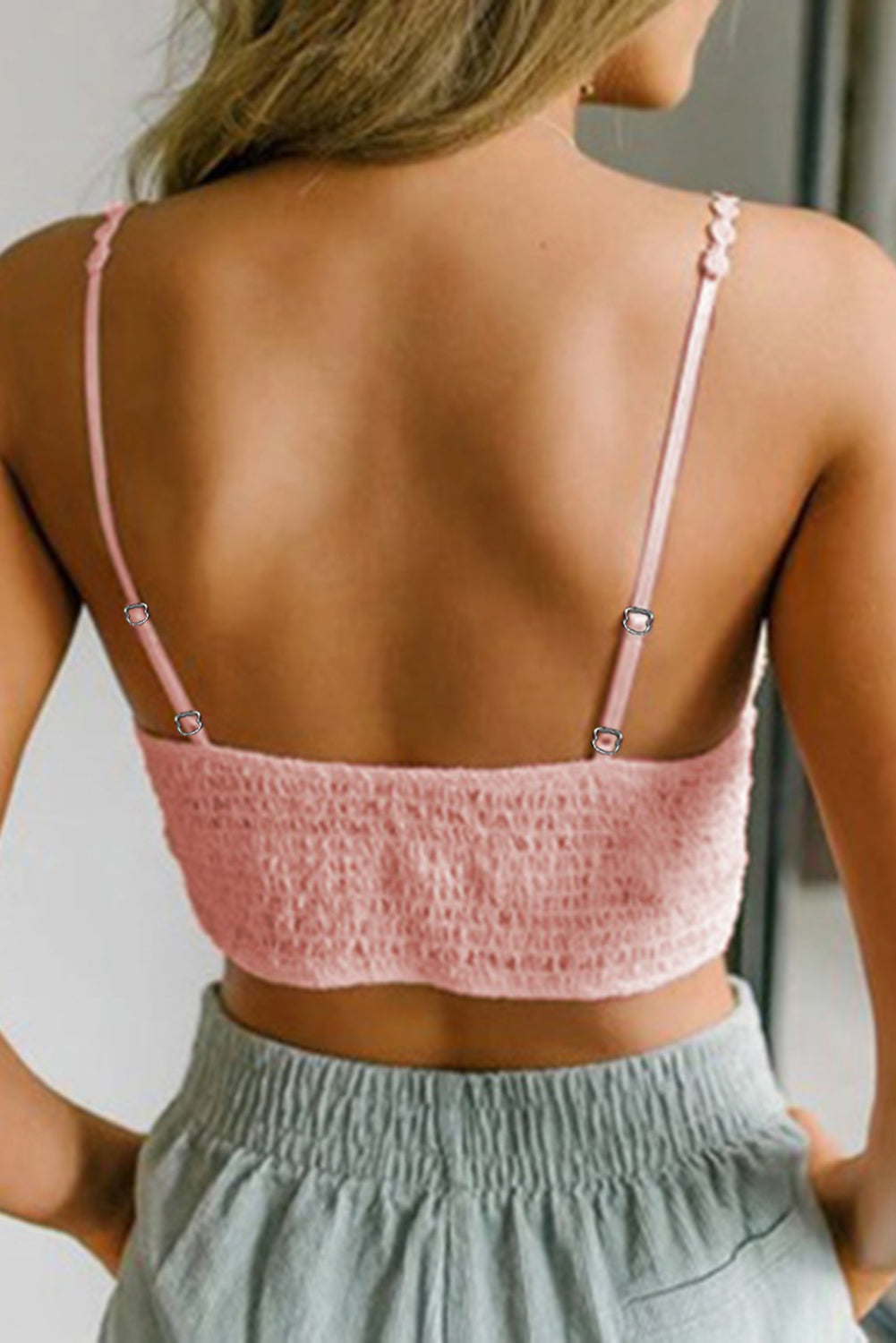 Cute Sunrise to Sunset Pink Crochet Lace Bra