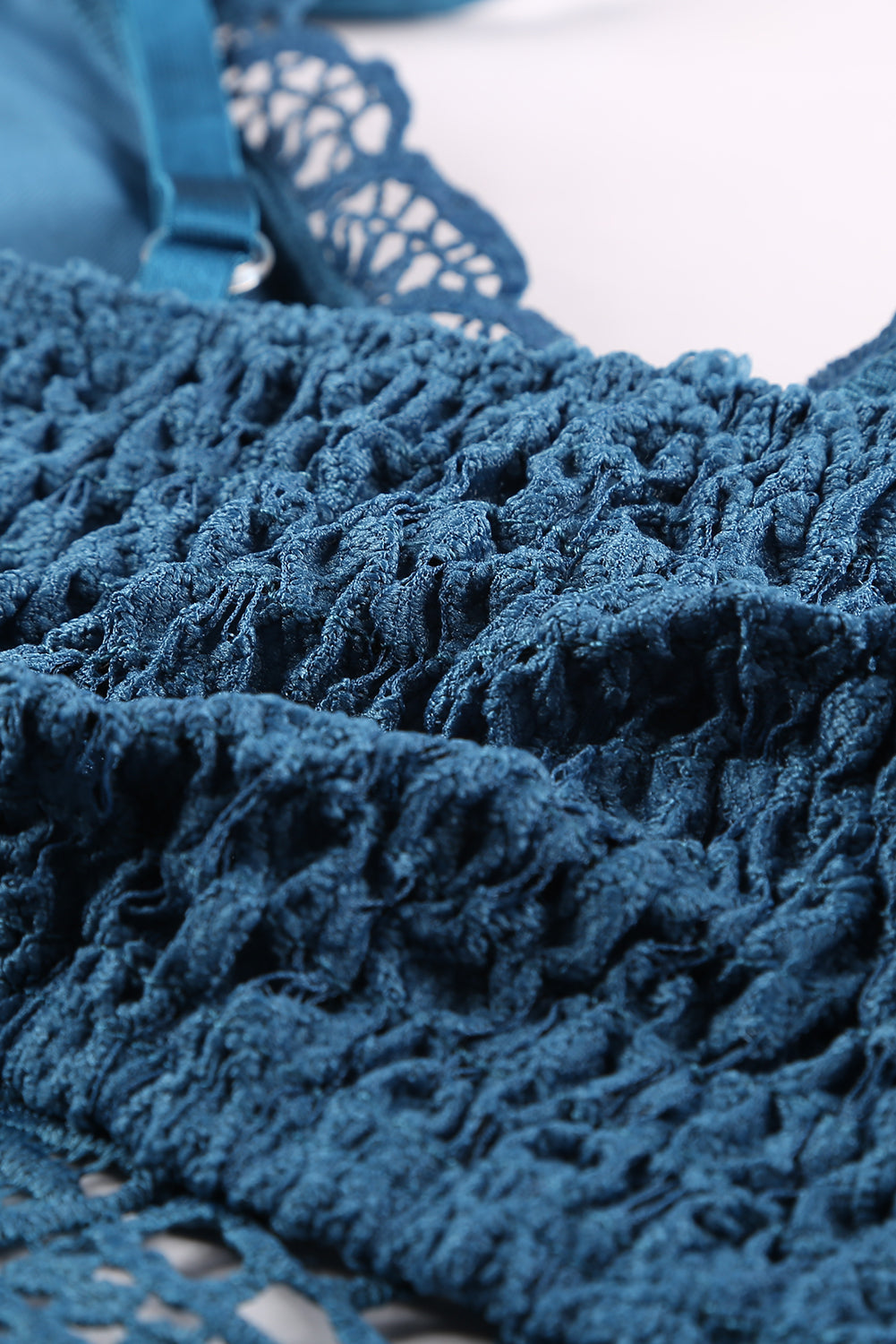 Blue Sunrise to Sunset Crochet Lace Bra