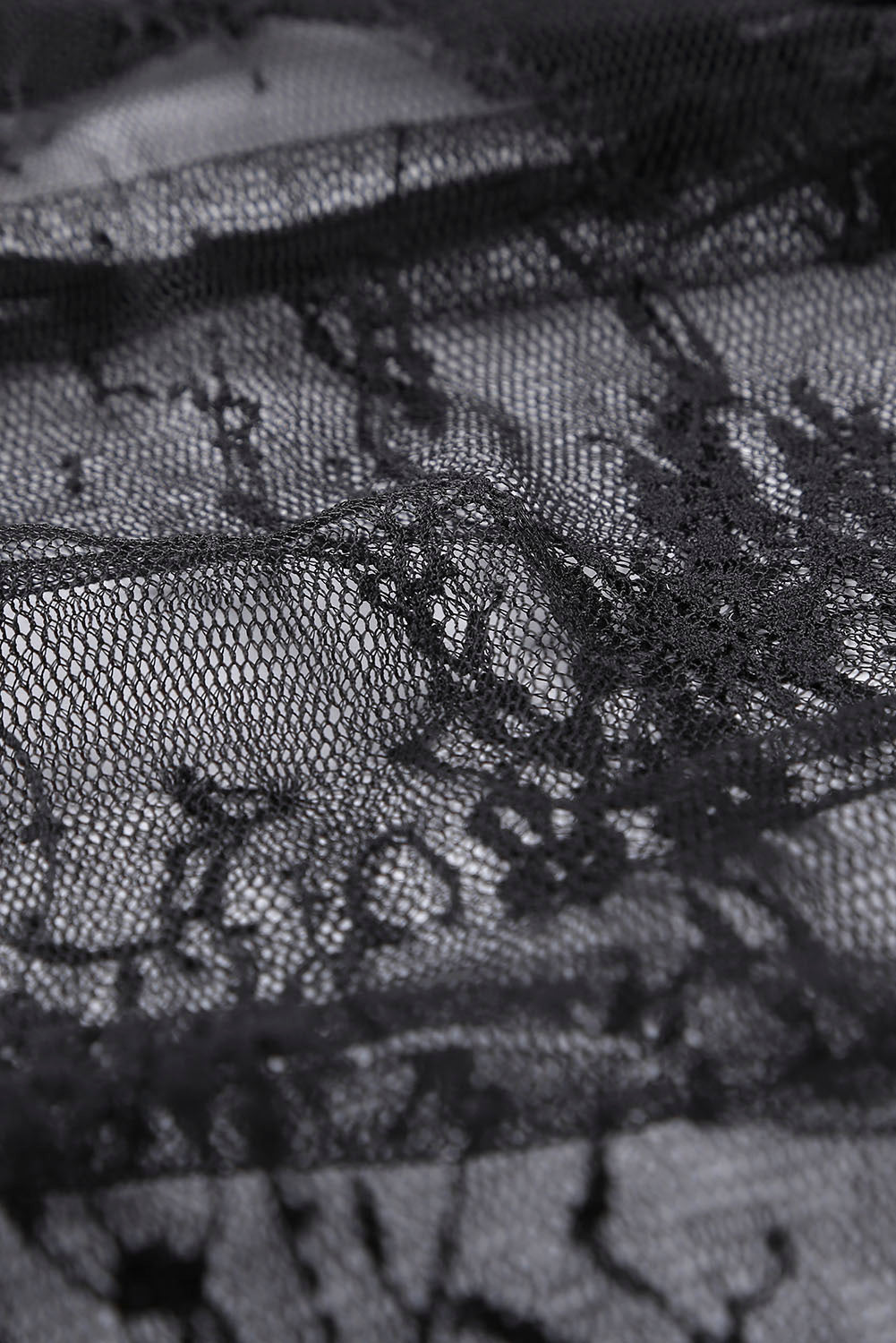 Black Lace See Through Cut Out Toga Chemise