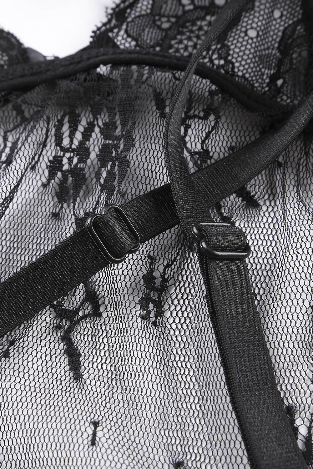 Black Lace See Through Cut Out Toga Chemise