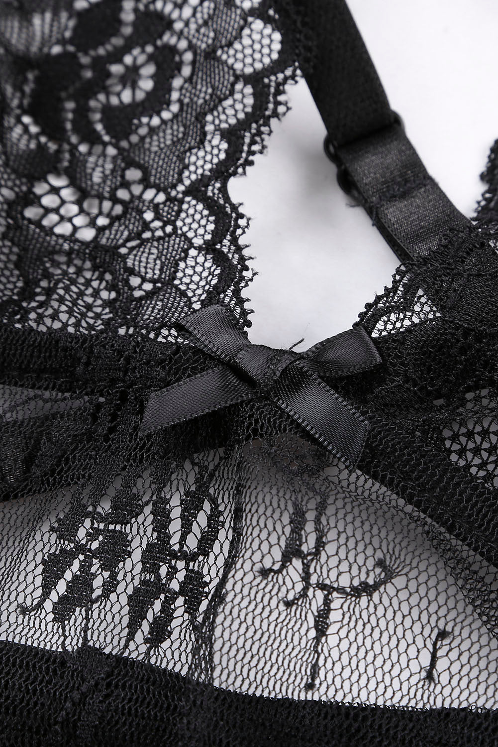 Black Lace See Through Cut Out Toga Chemise