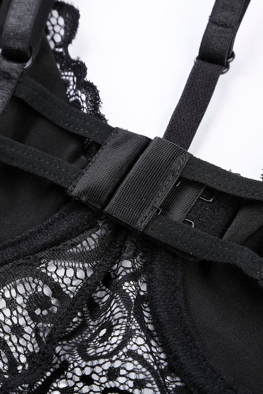 Black Lace Hollow Out Royce Push Up Bodysuit