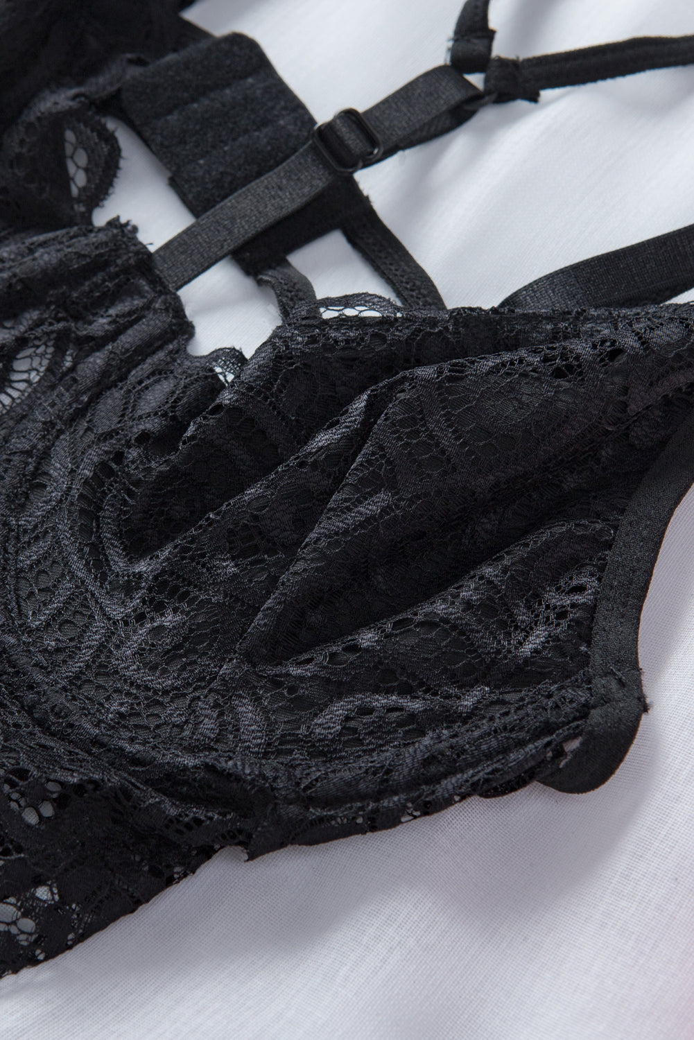Black Lace Hollow Out Royce Push Up Bodysuit