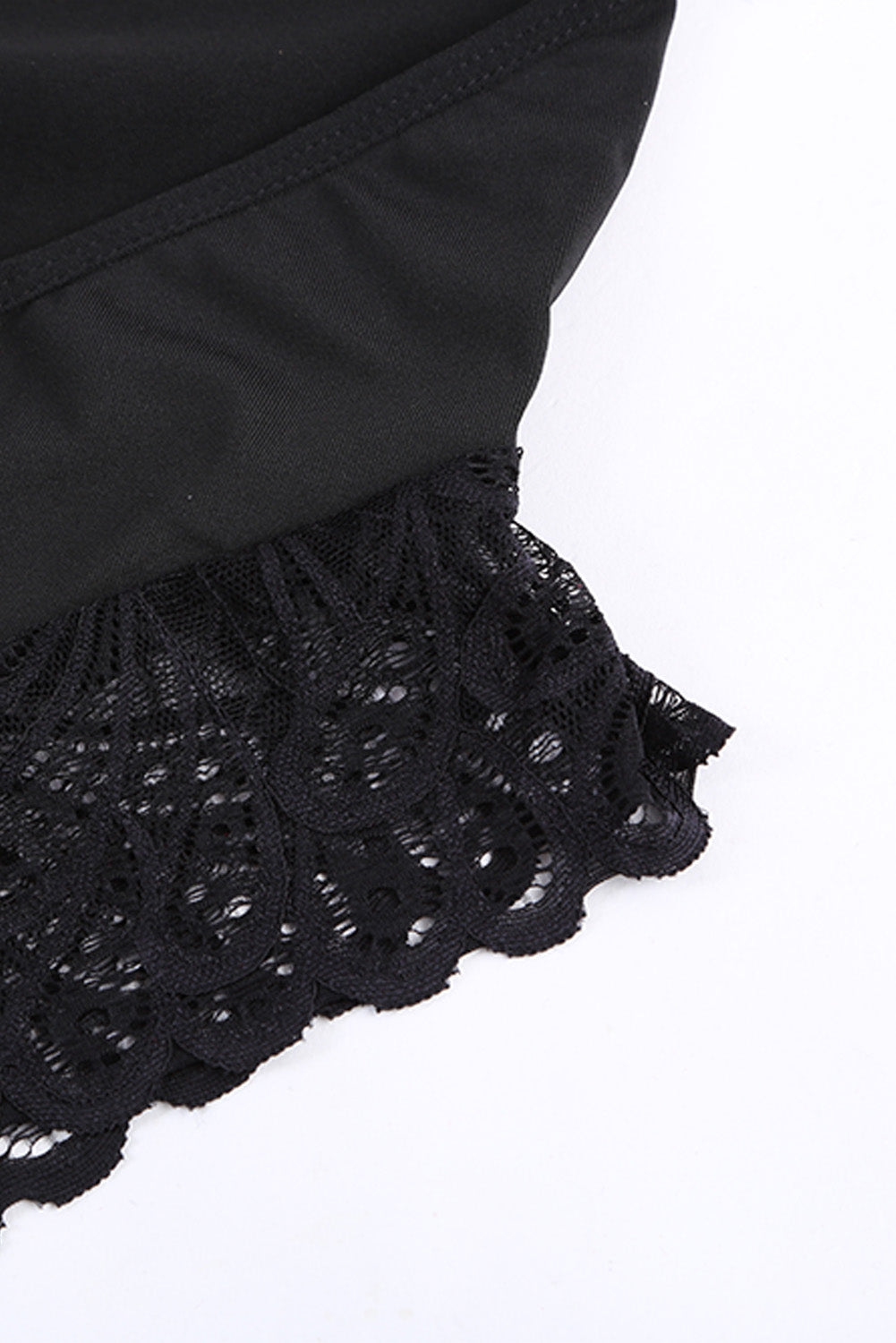 Black Lace Deep V Neck Crisscross Backless Bodysuit