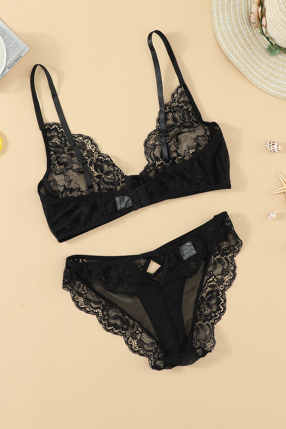 Black Lace Signature Balcony Bra&Thong