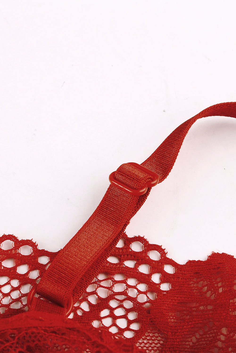Red Lace Blossom Balcony Sexy Lingerie Bralette  & Thong