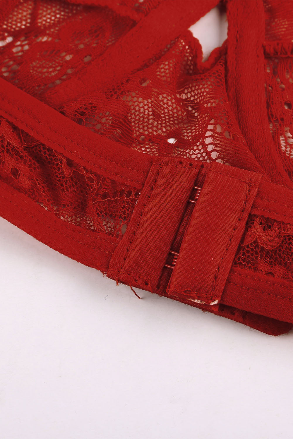 Red Lace Blossom Balcony Sexy Lingerie Bralette  & Thong