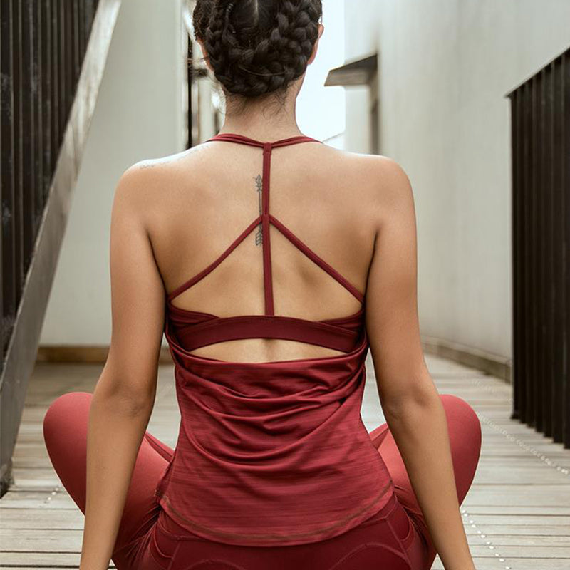 Backless Sleeveless Women's Sports & Fitness Padded Tank Top