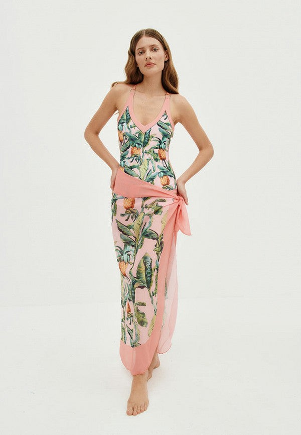 Women's 1 Piece Swimsuit + Vintage Printed Swimsuit - Pink