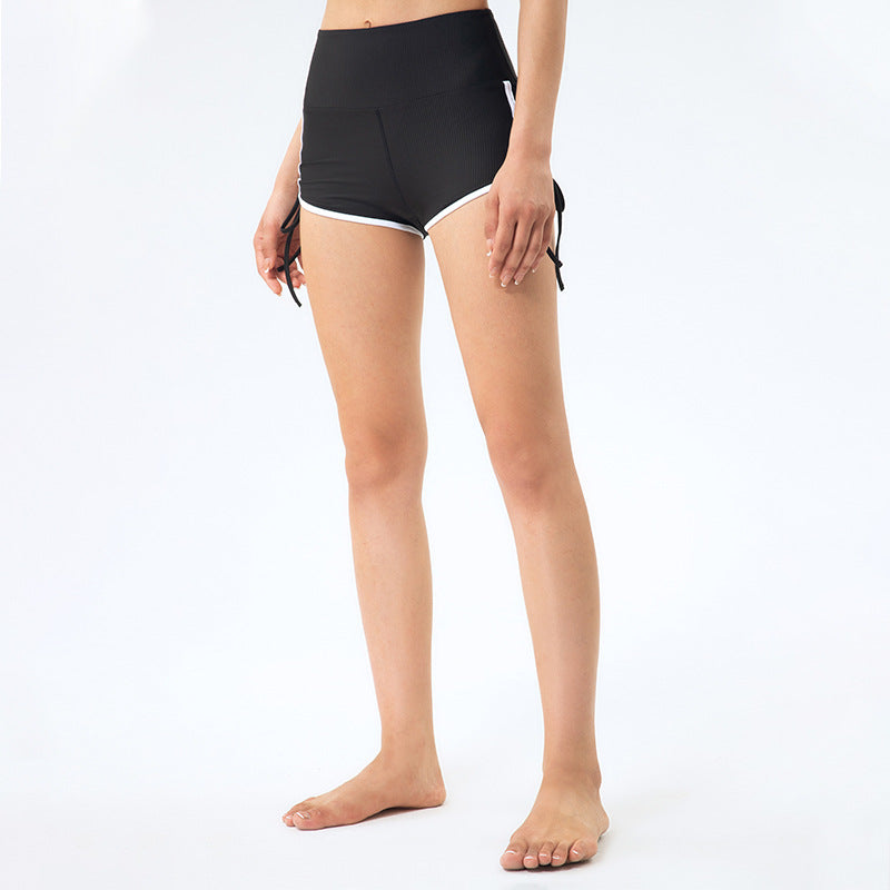 Drawstring High Waist Women's Yoga & Fitness Hot Pants