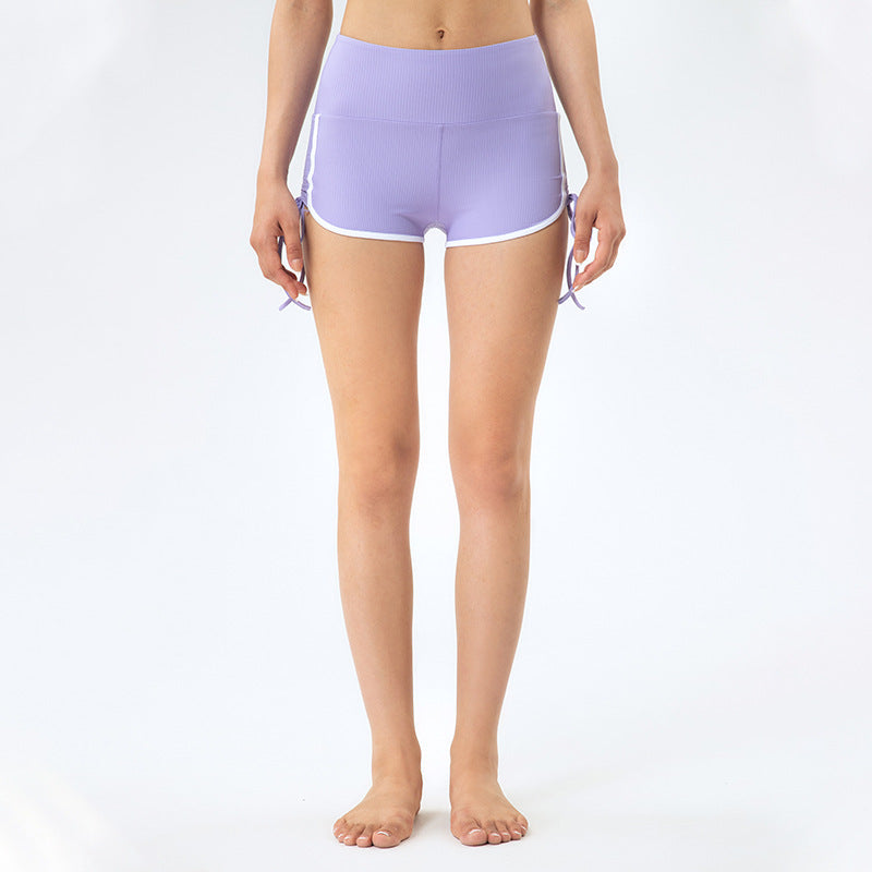 Drawstring High Waist Women's Yoga & Fitness Hot Pants
