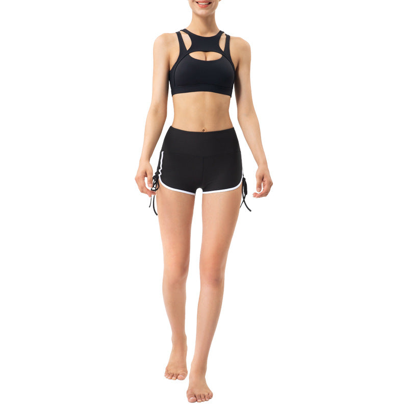 Drawstring High Waist Women's Yoga & Fitness Hot Pants