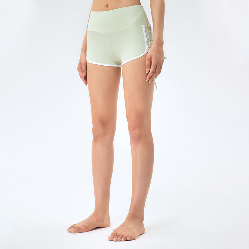 Drawstring High Waist Women's Yoga & Fitness Hot Pants