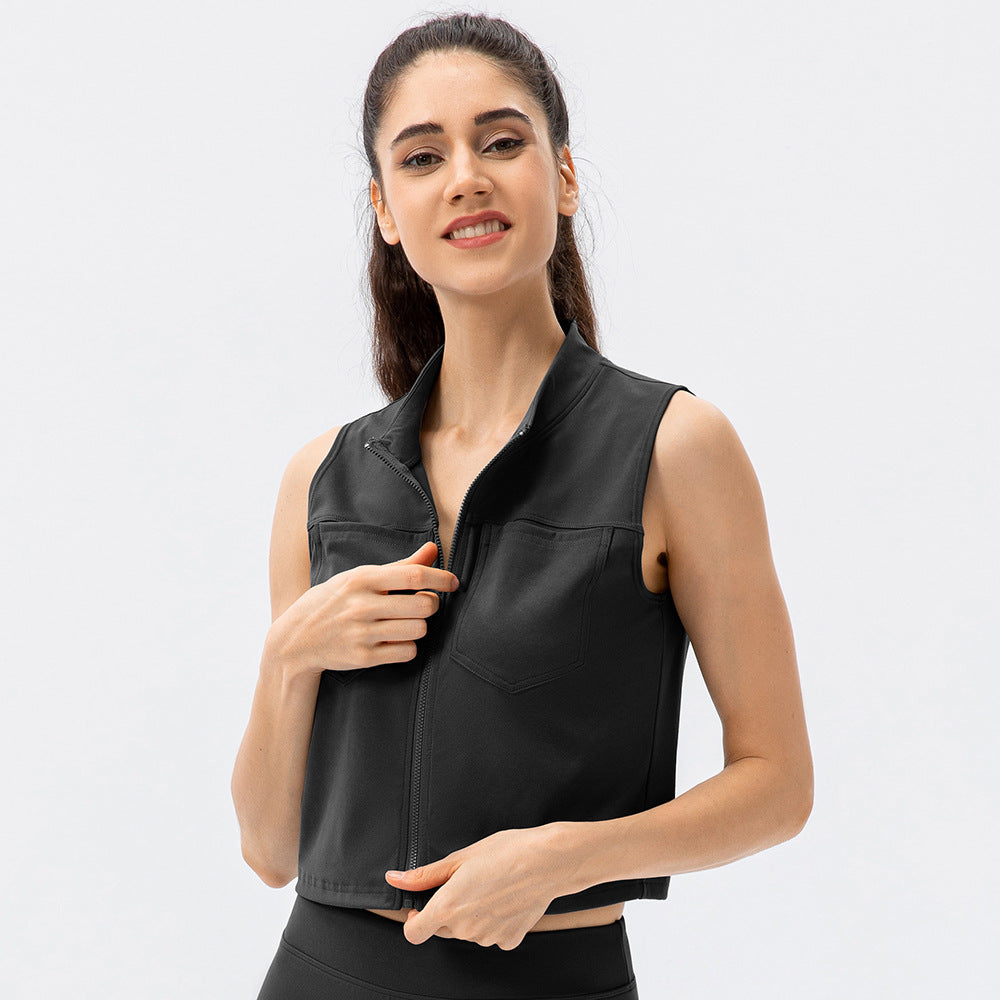 Stand Up Collar Women's Sports & Fitness Tank Top
