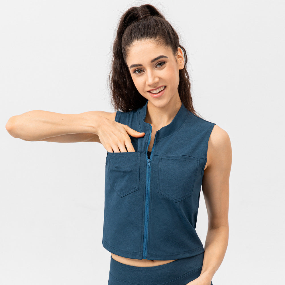 Stand Up Collar Women's Sports & Fitness Tank Top