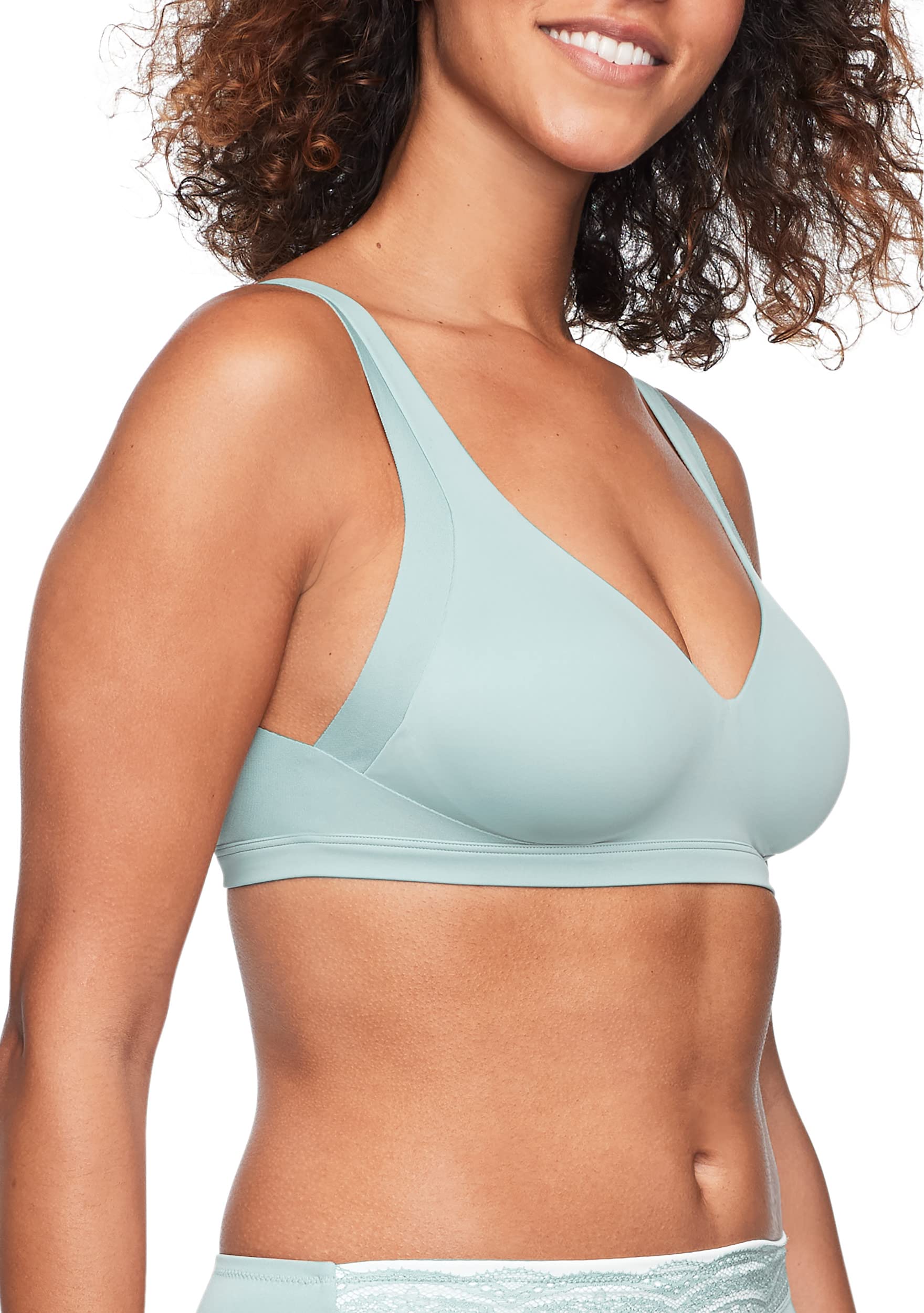 Underarm and Back-Smoothing Comfort Wireless Lightly Lined T-Shirt Bra Skyblue