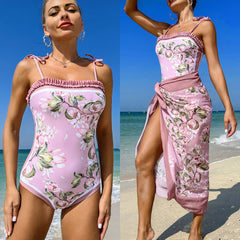 Sexy Bikini Swimsuit Underwire Split Wrap Push up High Waist Bikinis Set