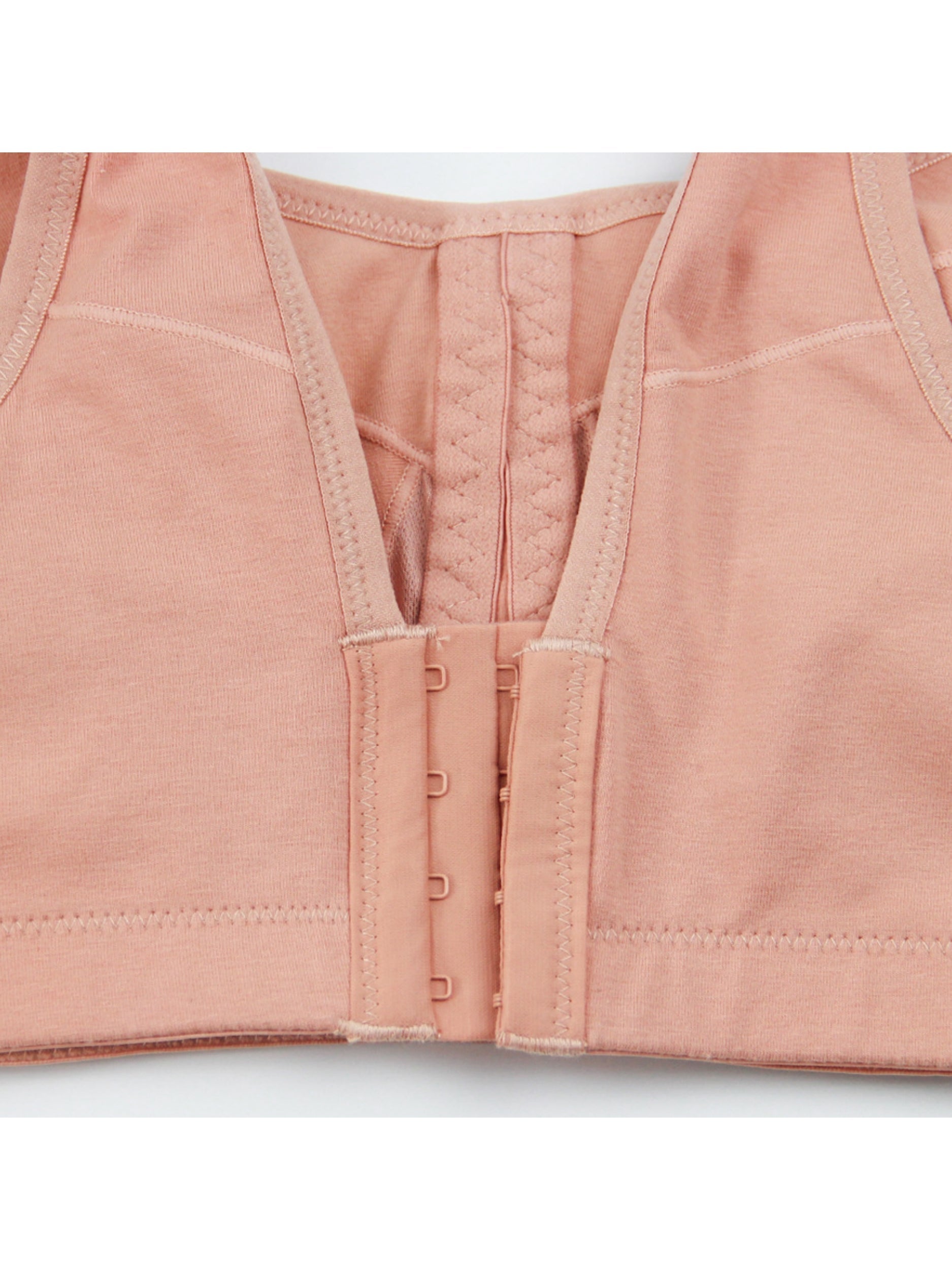 Breathable Wireless Bra Back Close Wide Strap Pink