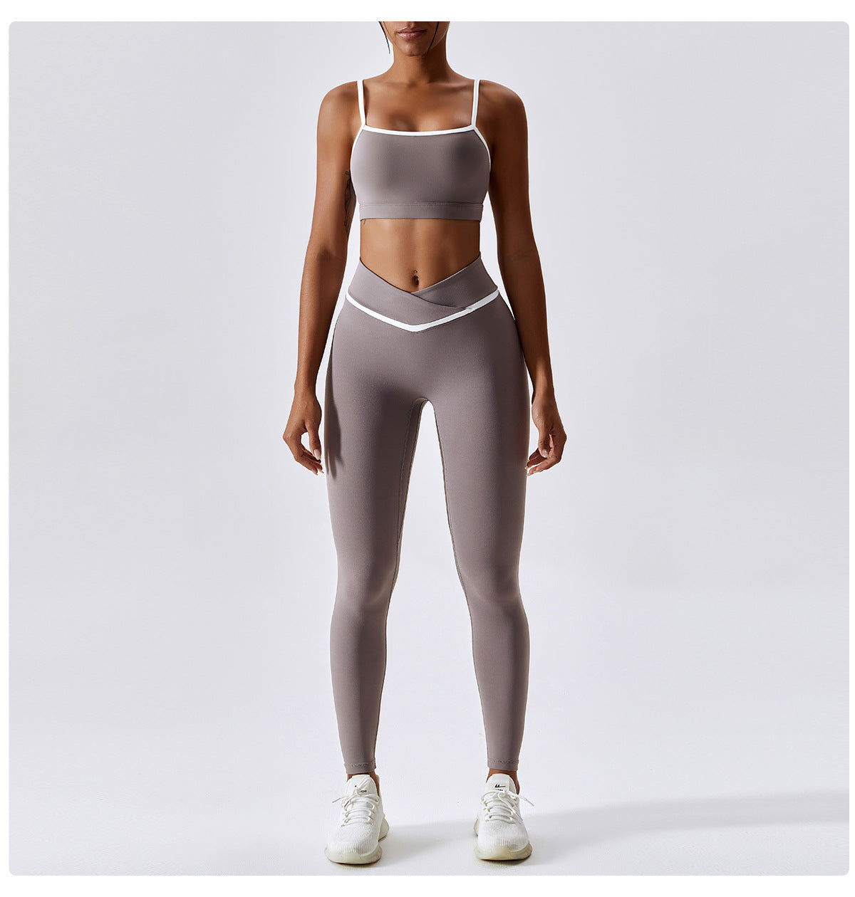 Color Block Sports Bra & Leggings Set