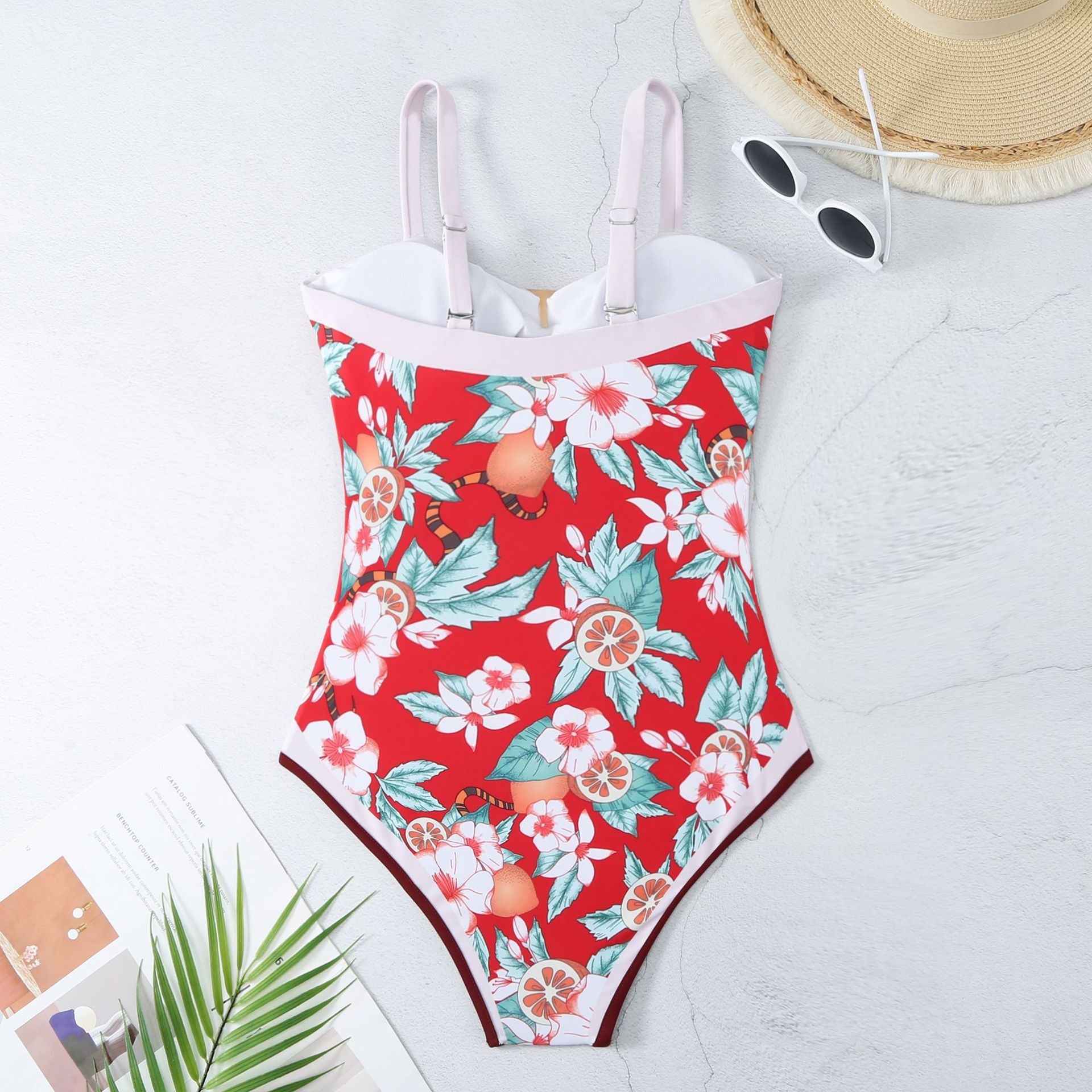 Sexy High Waist Split Swimsuit Skirt Cover - Red
