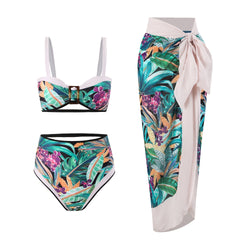 HIGH-WAIST BIKINI SET - Green