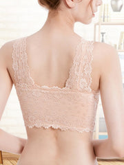 Women's Lace Front Closure Padded Everyday Short Bra .Plus Size