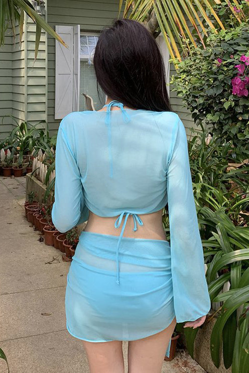 Holiday Style Bikini Swimsuit Four Piece Sun Protection Long Sleeve