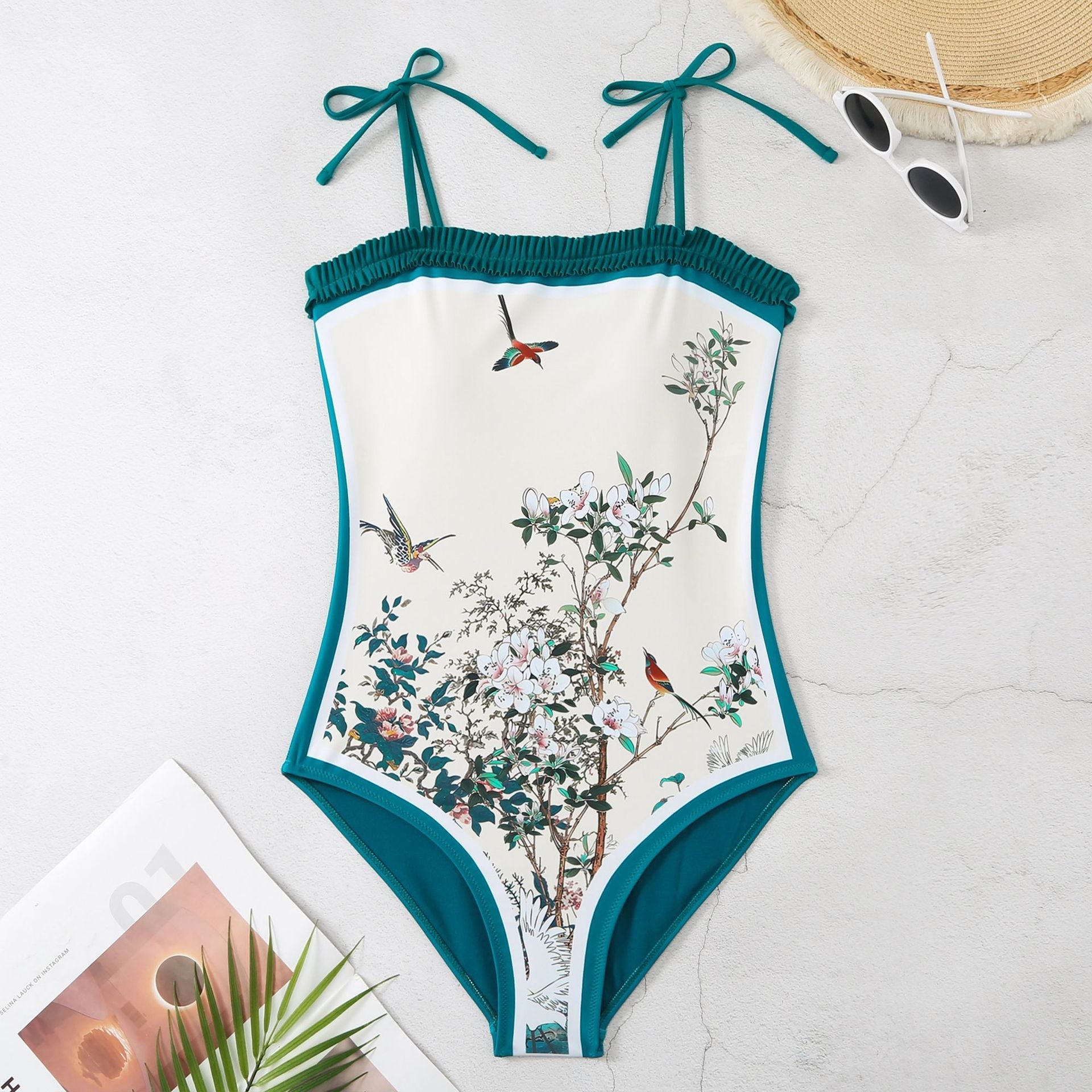 Sexy Bikini Swimsuit Underwire Split Wrap Push up High Waist Bikinis Set - Blue
