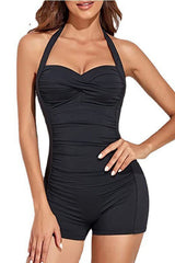 Ladies Halter Neck 1 Piece Bikini Bodysuit Swimwear