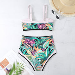 HIGH-WAIST BIKINI SET - Green
