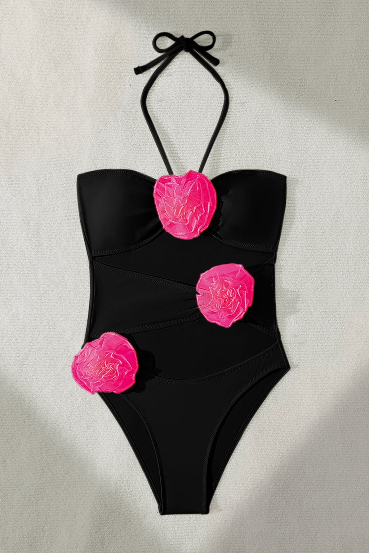 ROSETTE  RUCHED CUTOUT  SWIMSUIT