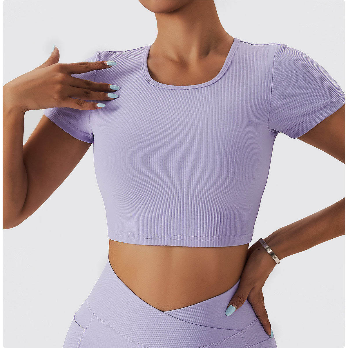 Short Sleeve Backless Top