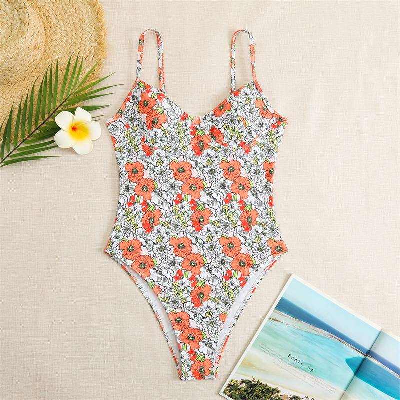 Blossom Tie Front Underwire One Piece Swimsuit - Lemon