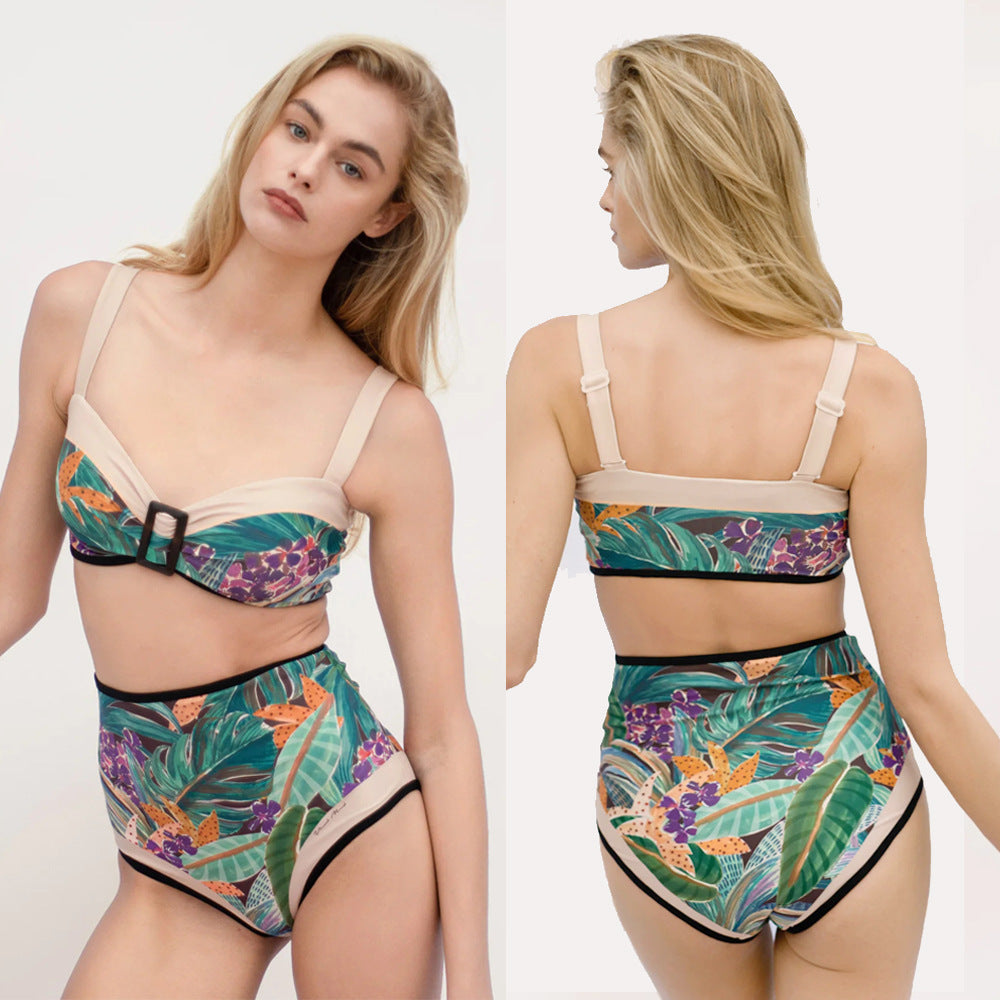 HIGH-WAIST BIKINI SET - Green