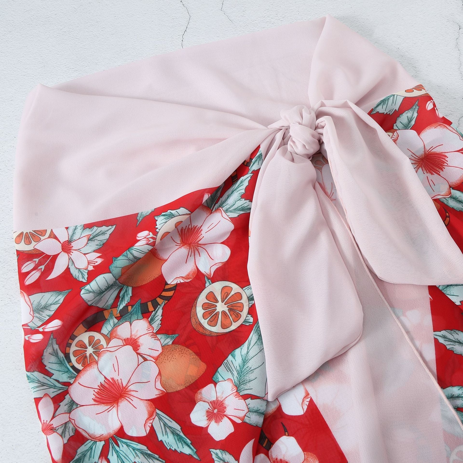 Sexy High Waist Split Swimsuit Skirt Cover - Red
