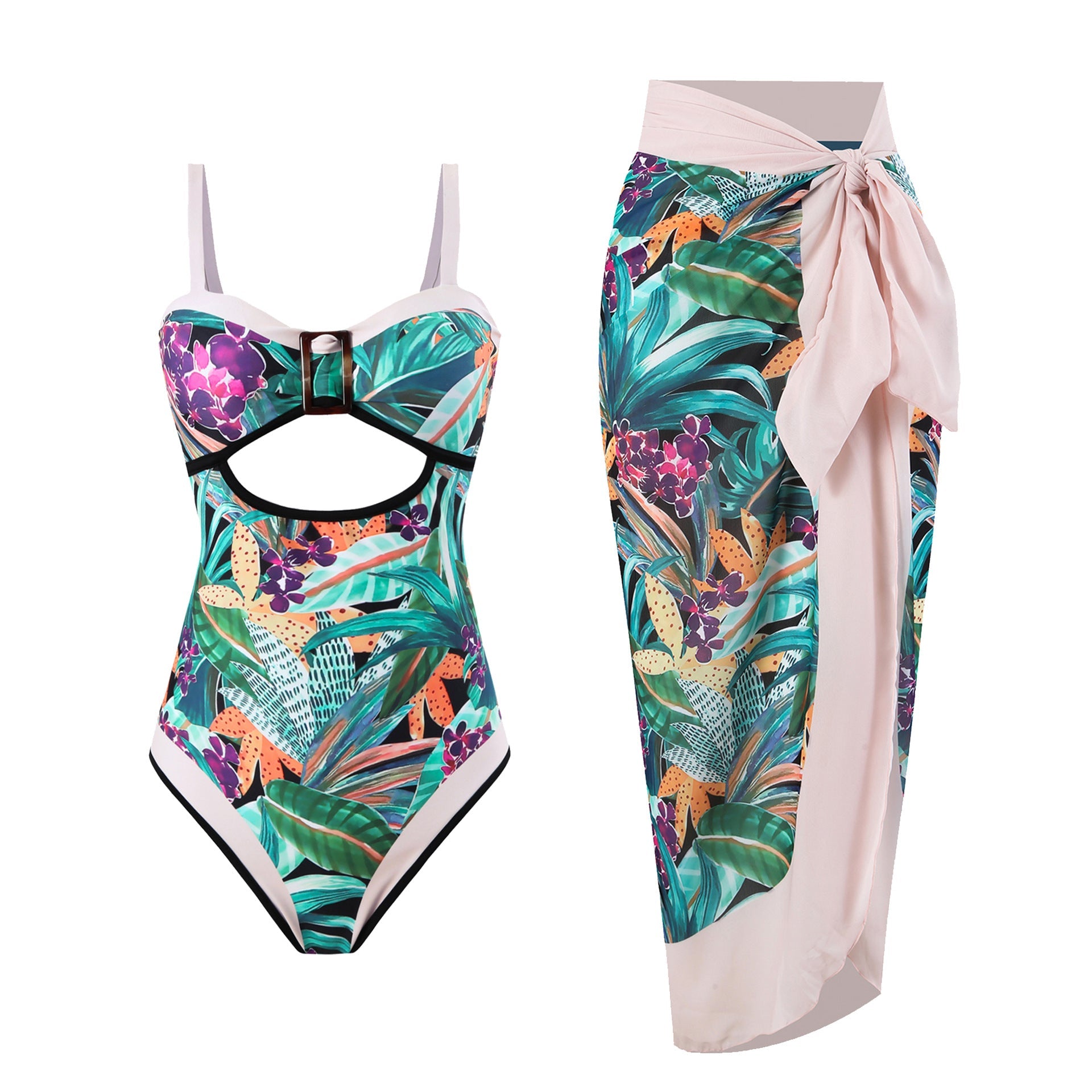 HIGH-WAIST BIKINI SET - Green