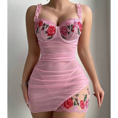 Lingerie Lace Nightdress Two Piece Set