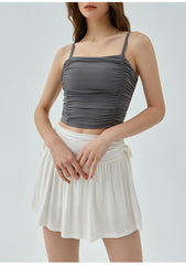 Ruched Cropped Sports Top